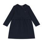 Younger Girls Navy Blue Logo Dress, 1, hi-res