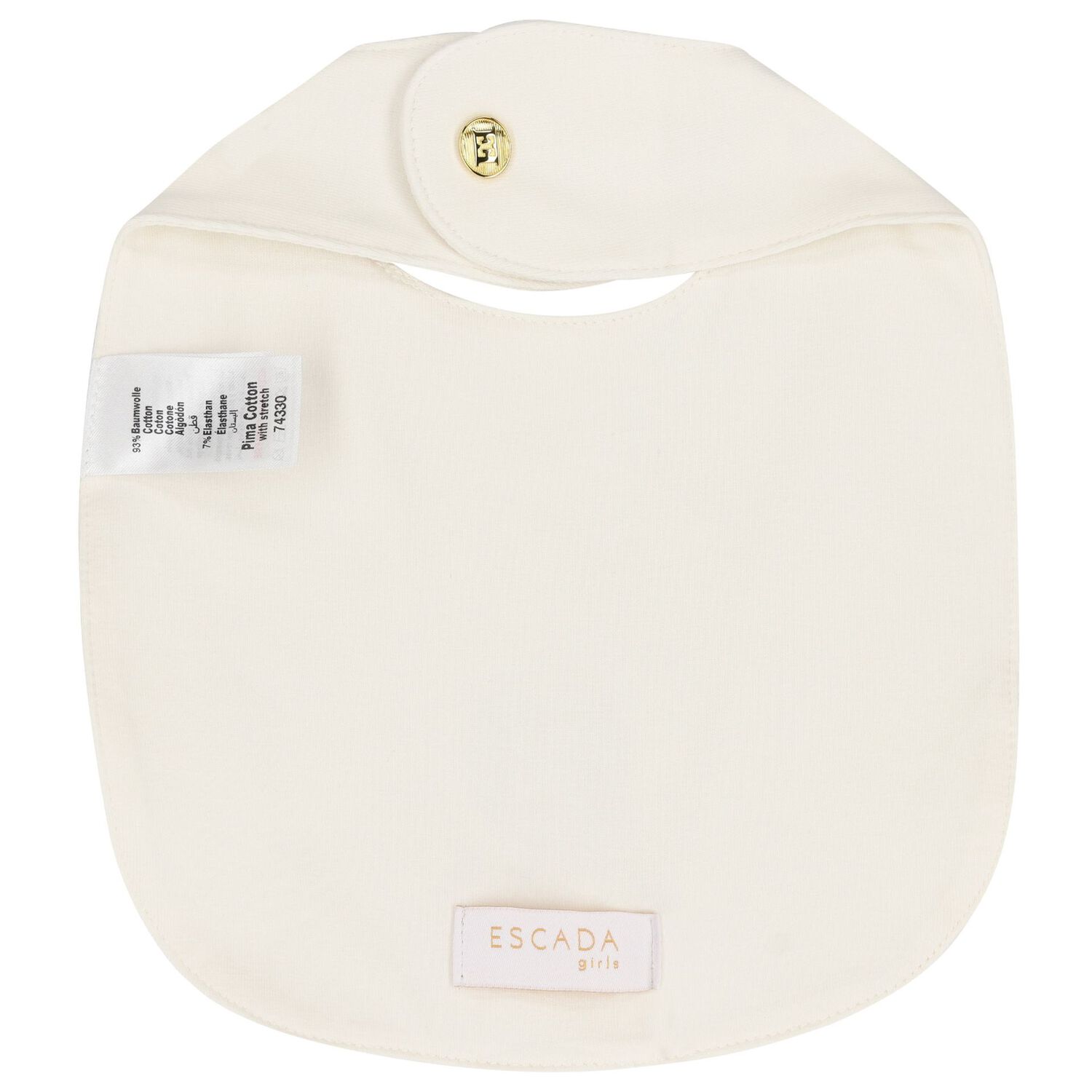 مريلة بنات بالشعار باللون العاجي, 1, hi-res