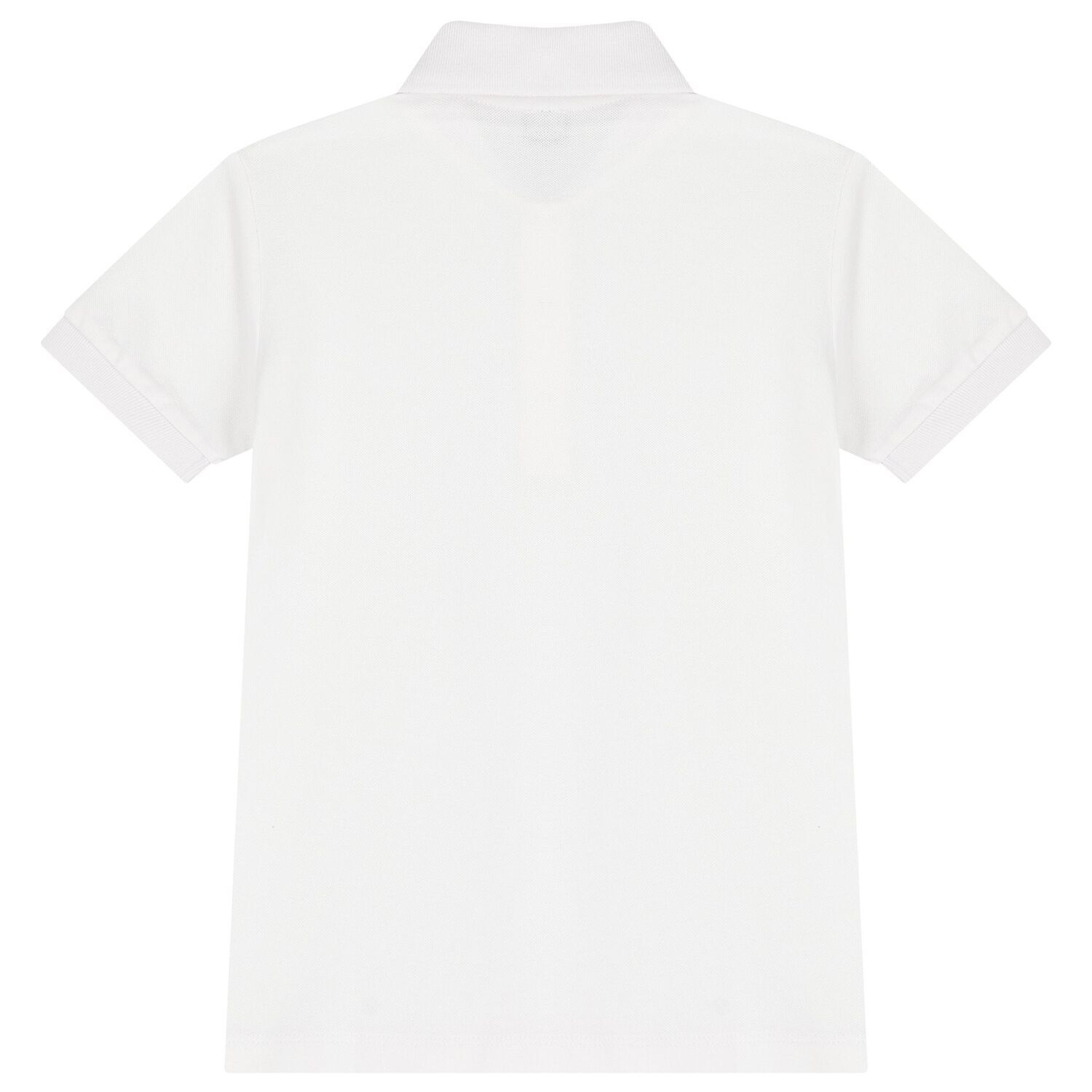 Boys White Teddy Bear Polo Shirt, 2, hi-res image number null