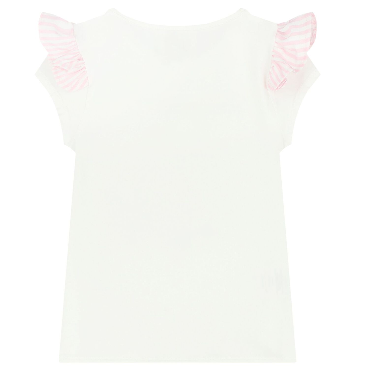 Girls Ivory & Pink Striped Shorts Set, 1, hi-res image number null