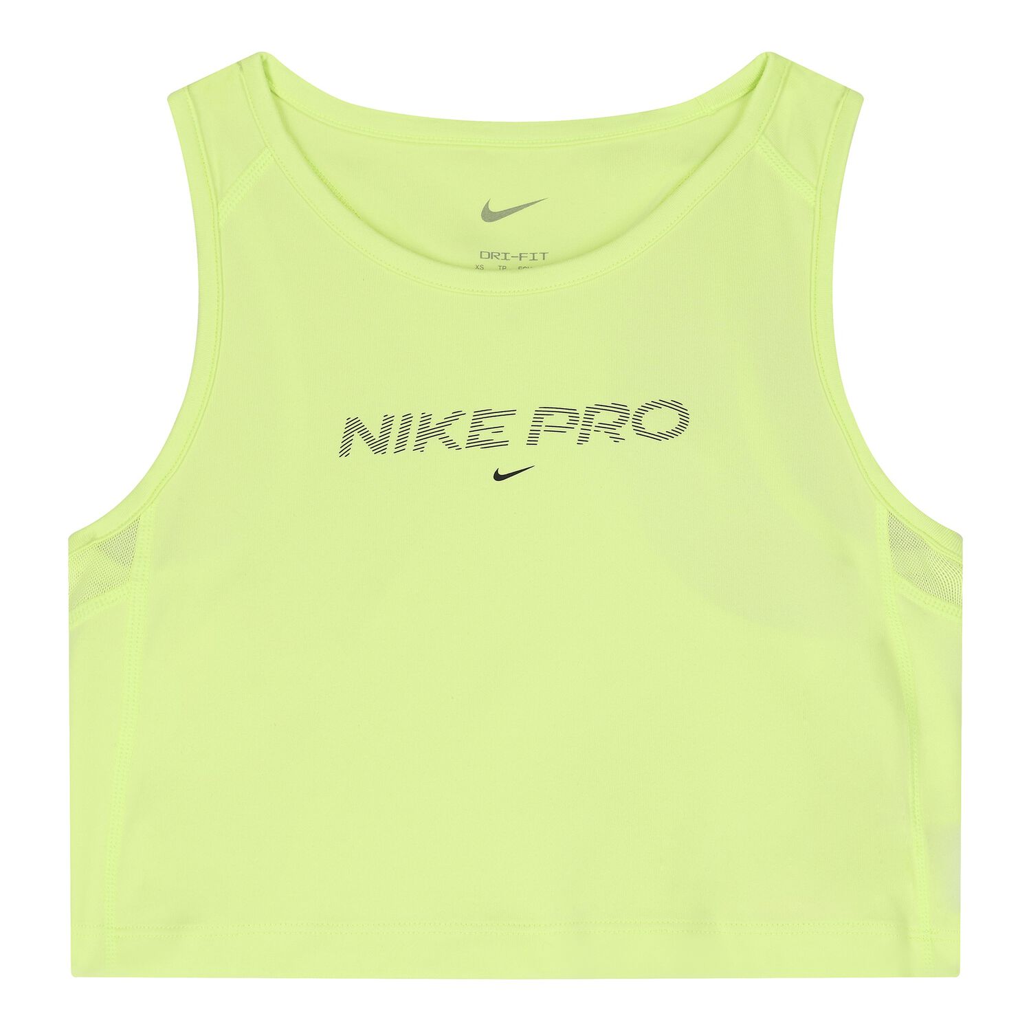 Girls Green Nike Pro Sleeveless Top, 2, hi-res image number null