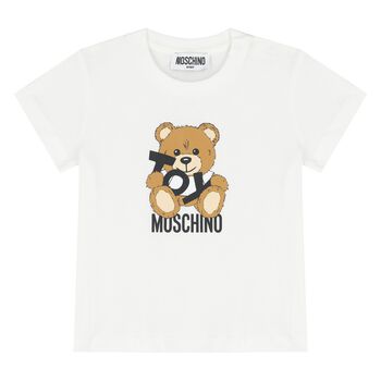 Younger White Teddy Bear Logo T-Shirt