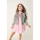 Girls Pink Cherry Blossom Tulle Dress, 1, hi-res