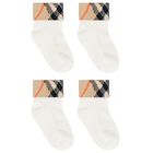 White & Beige Check Baby Socks ( 2-Pack ), 3, hi-res