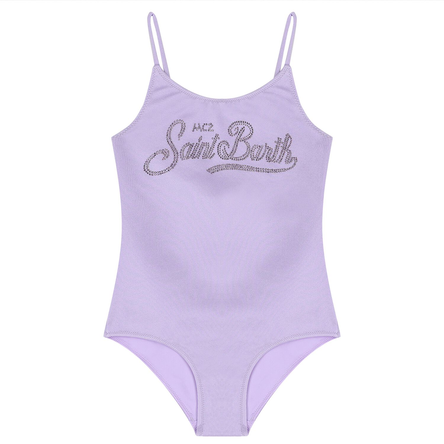 Girls Purple Strass Crystal Logo Swimsuit, 1, hi-res image number null