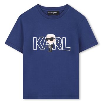 Boys Blue Ikonik Karl Logo T-Shirt