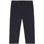 Younger Boys Navy Blue Trousers, 1, hi-res