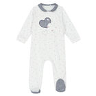 Baby Girls White Heart Babygrow, 1, hi-res