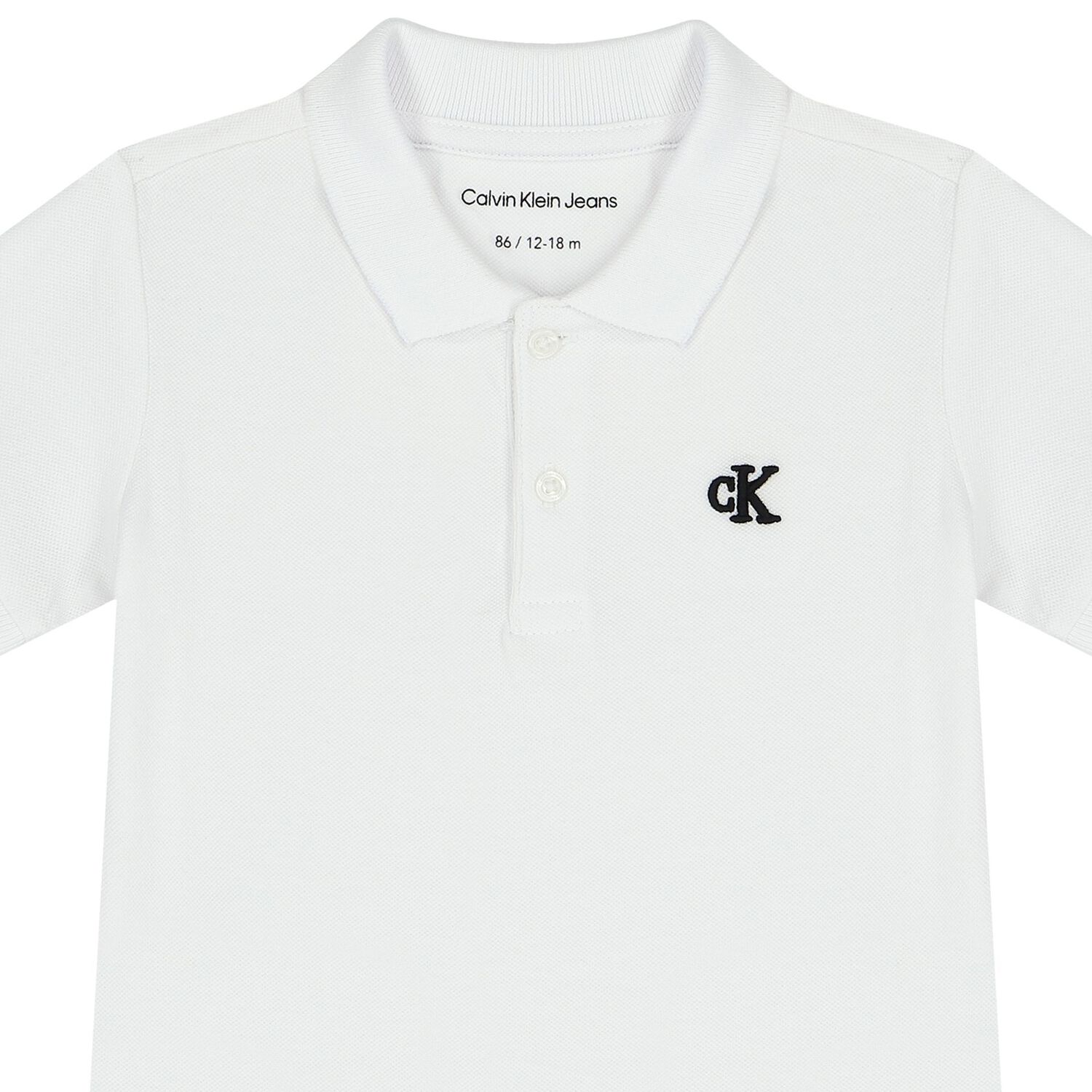 Baby Boys White Logo Polo Shirt, 1, hi-res