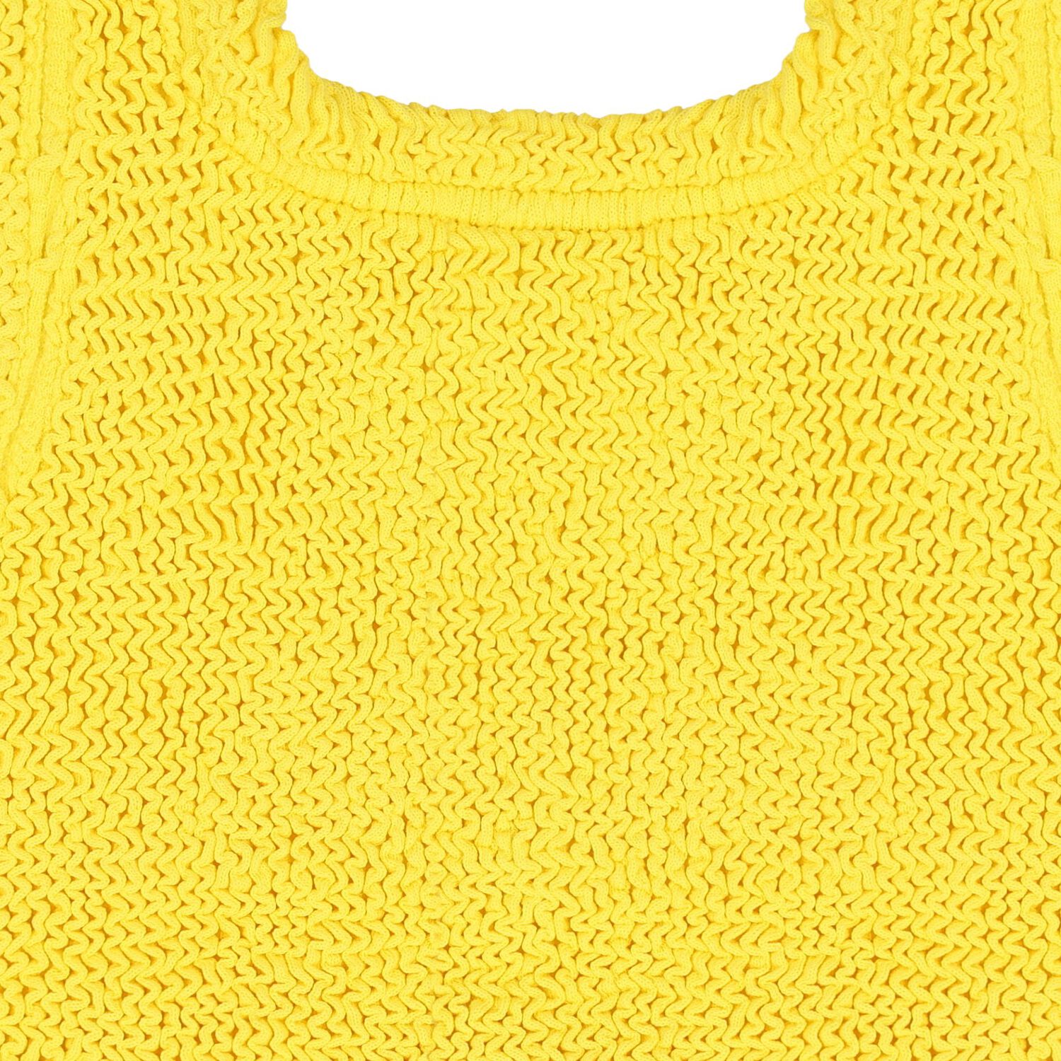 بيكيني من القماش المرن والمجعد باللون الأصفر والوردي الفاتح للبنات, 1, hi-res