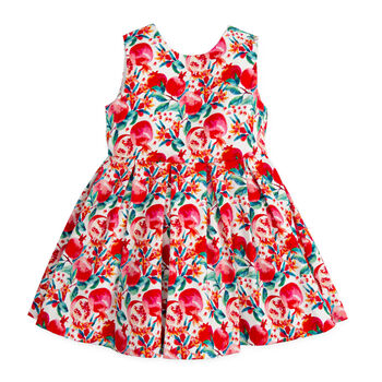 Girls Red Printed Dress