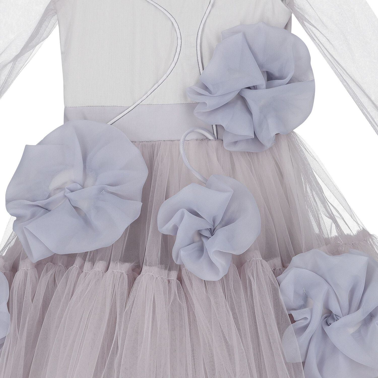 فستان بنات تول بالشعار باللون البنفسجي, 1, hi-res image number null