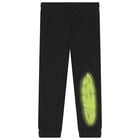 بنطال رياضي أسود بشعار للأولاد, 1, hi-res