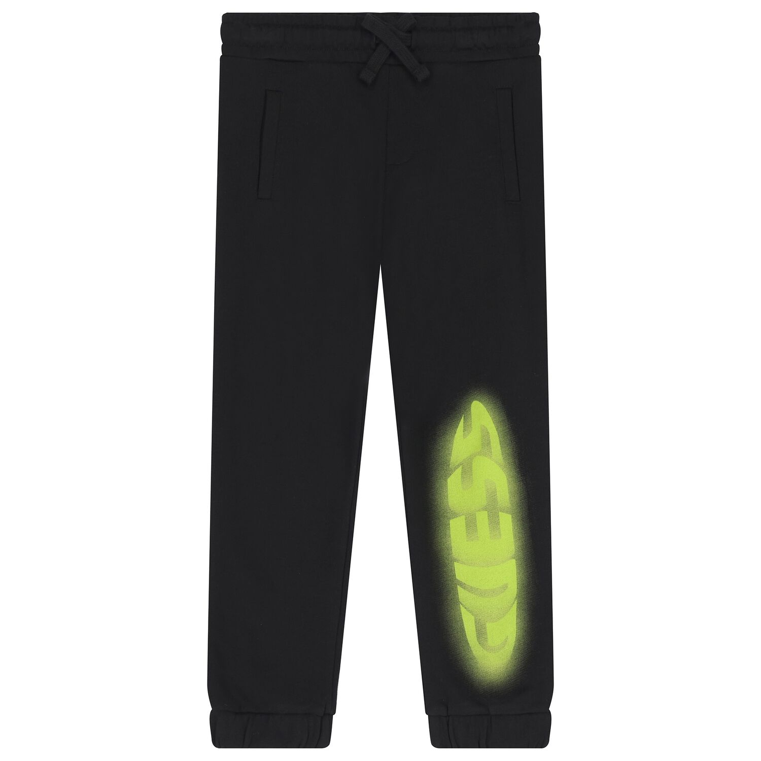 بنطال رياضي أسود بشعار للأولاد, 1, hi-res