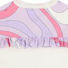 تيشيرت بناتي باللون العاجي بالشعار, 1, hi-res