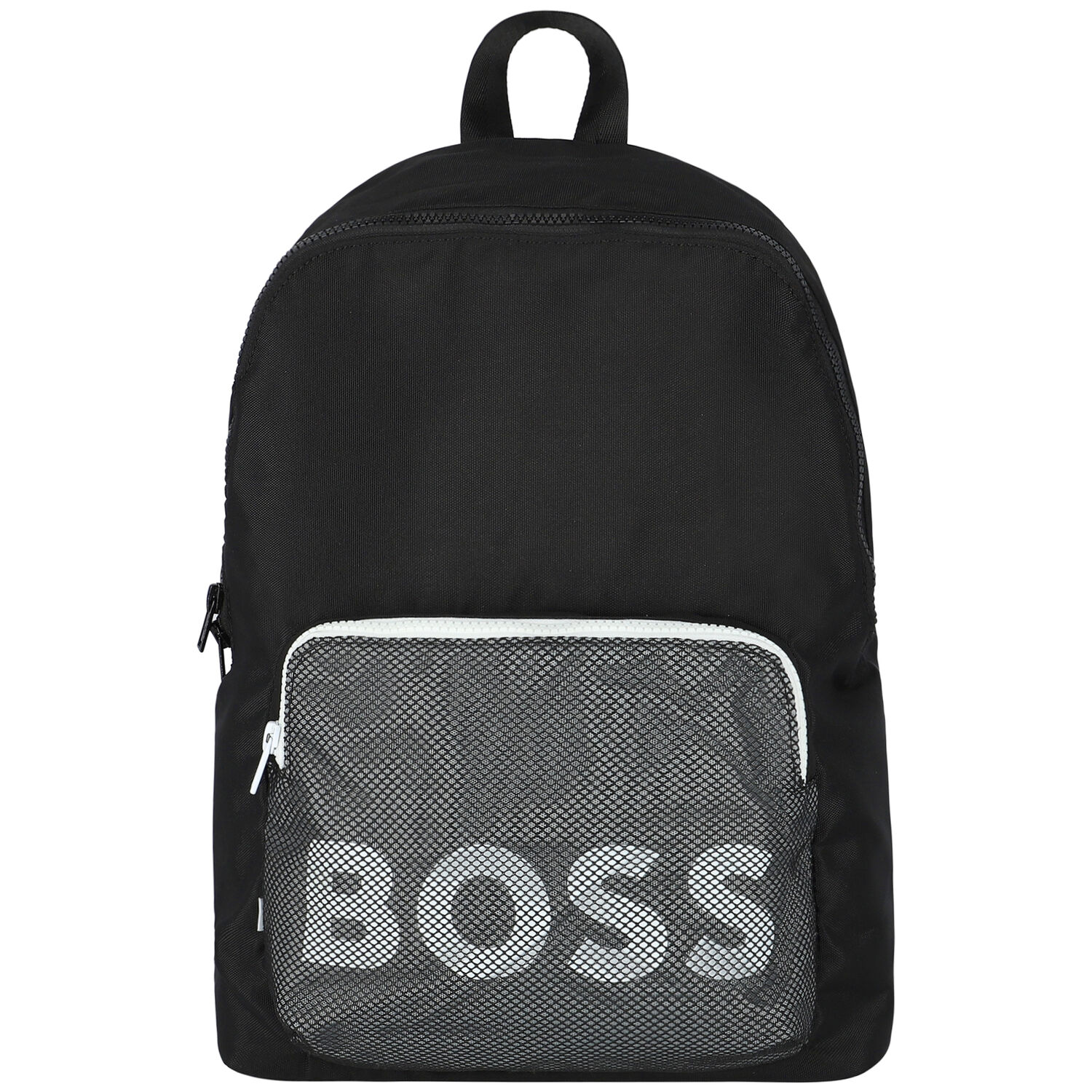Boys Black & Grey Logo Backpack, 1, hi-res