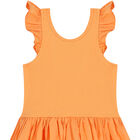 Girls Orange Ruffle Dress, 5, hi-res