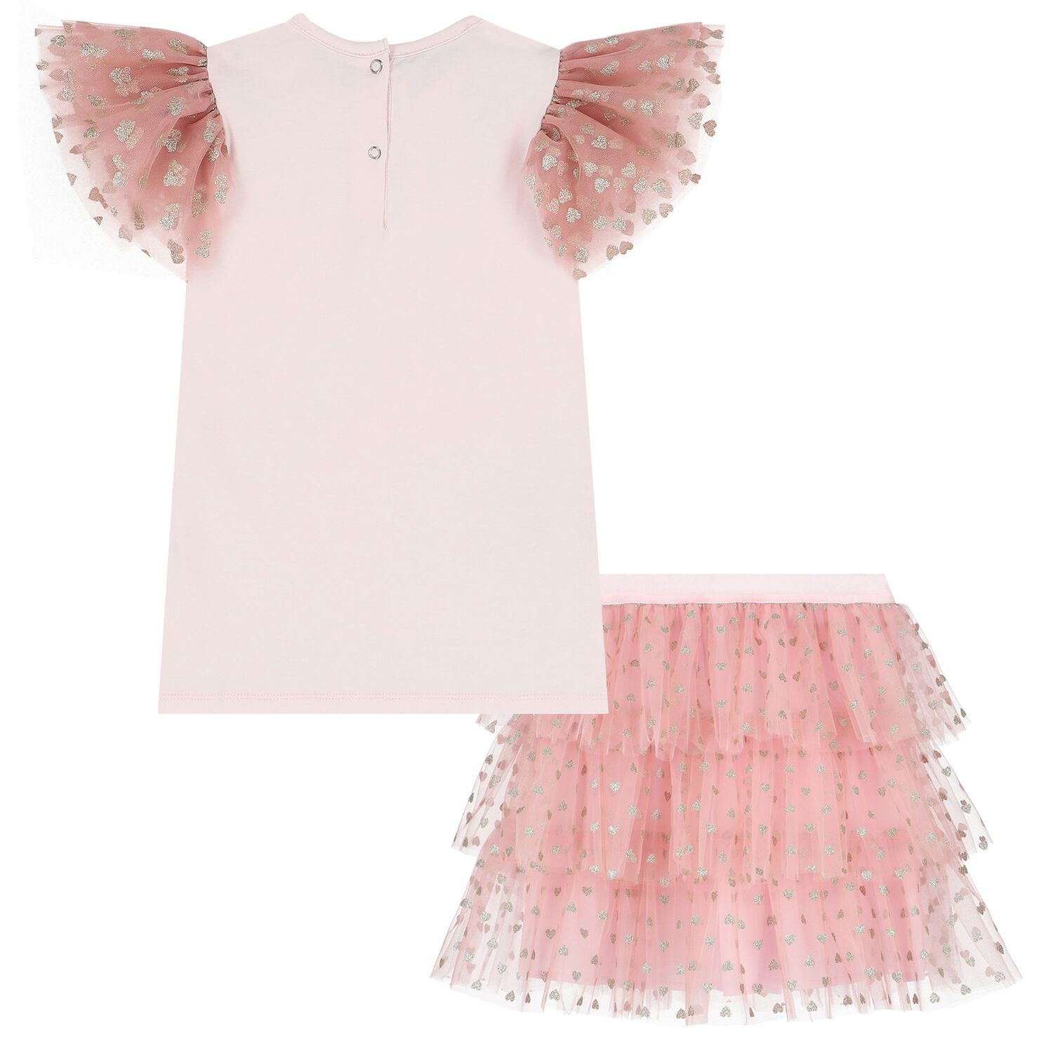 Girls Pink Tulle Skirt Set, 1, hi-res image number null