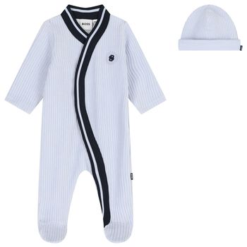 Baby Boys Blue Logo Babygrow Gift Set