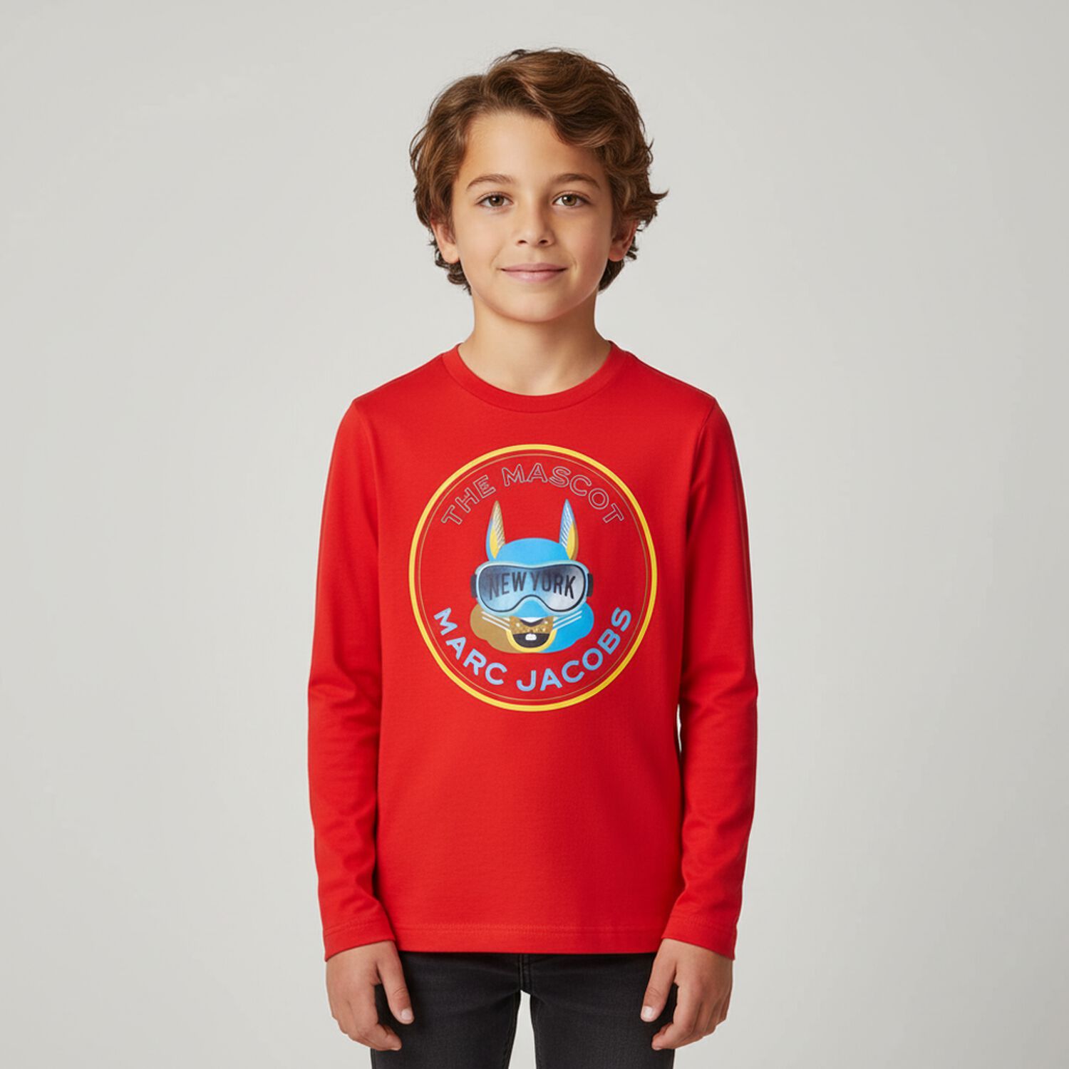 Boys Red Logo Top, 2, hi-res