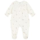 Girls Ivory Floral Babygrow, 1, hi-res