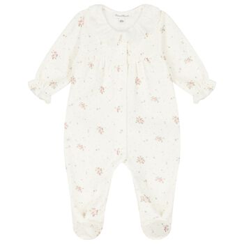 Girls Ivory Floral Babygrow