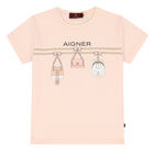 تيشيرت بالشعار الوردي للبنات, 2, hi-res