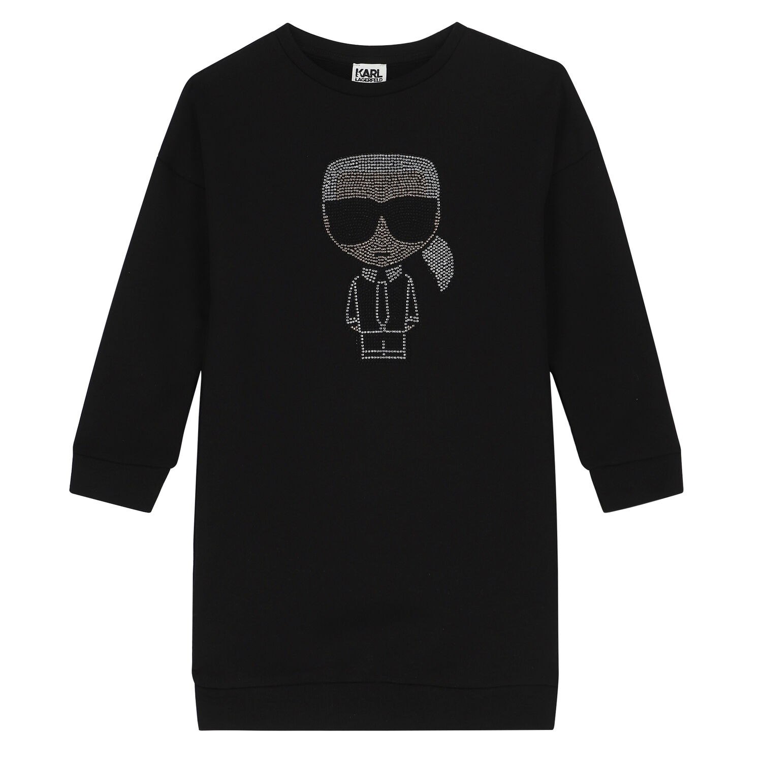 Girls Black Jumper Dress, 1, hi-res