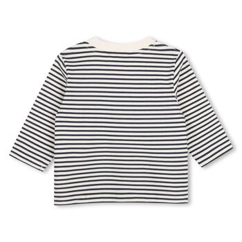 Younger Boys Ivory & Black Striped Leopard Cub Long Sleeve Top