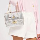 Girls Silver Bow Handbag, 1, hi-res