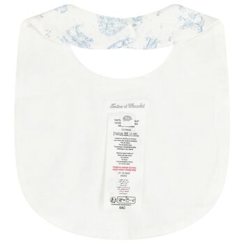 مريله أطفال بتصميم الدب تيدي باللون العاجي والازرق 