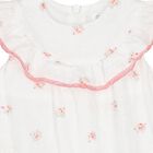 Baby Girls White Floral Print Romper, 1, hi-res