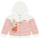Younger Girls White & Orange Mouse Tracksuit, 1, hi-res