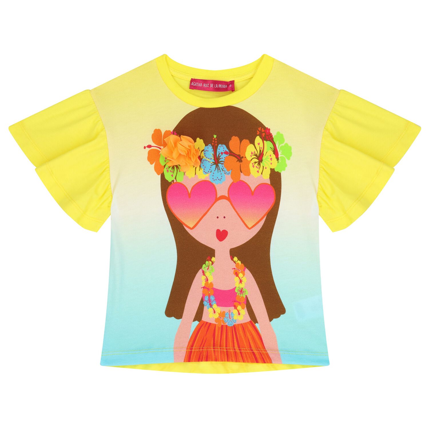 Girls Yellow & Blue T-Shirt, 1, hi-res