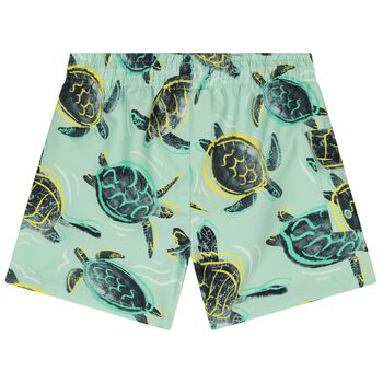 Boys Green Turtle Swim Shorts