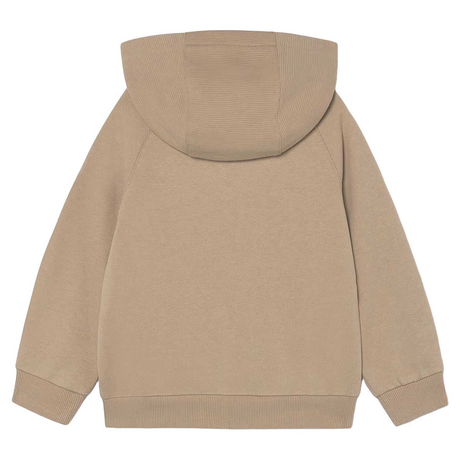 Boys Beige Hooded Zip Up Top, 2, hi-res