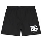 Black Logo Swim Shorts, 1, hi-res