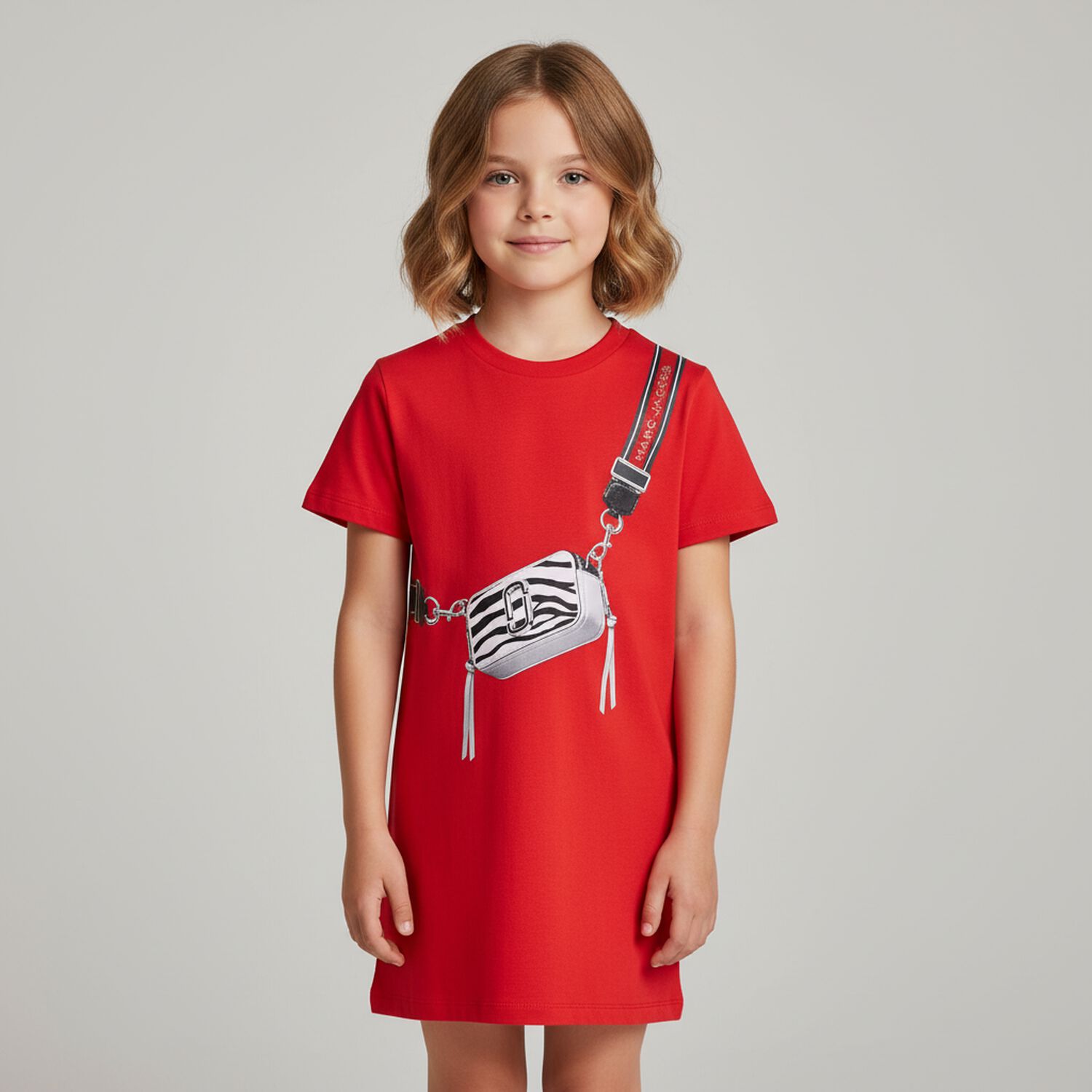 Girls Red Logo Bag Dress, 1, hi-res