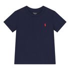 Baby Boys Navy Blue Logo T-Shirt, 1, hi-res