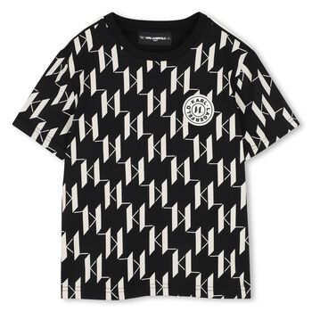 Boys Black & White Logo T-Shirt