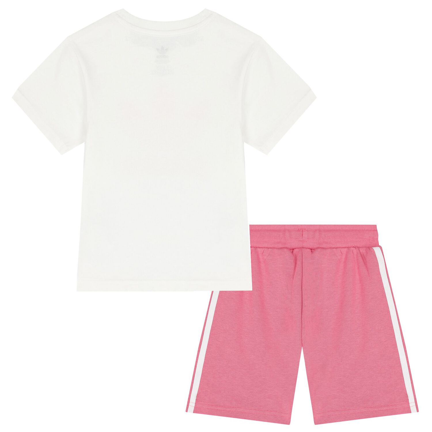 Girls White & Pink Logo Shorts Set, 1, hi-res