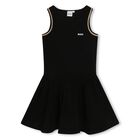 Girls Black Milano Jersey Logo Dress, 1, hi-res