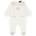 Ivory & Gold Logo Babygrow Gift Set , 1, hi-res