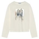 Girls Ivory Long Sleeve Top, 1, hi-res