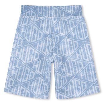 Boys Blue & White Logo Shorts