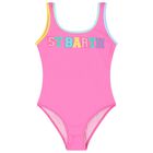 Girls Pink Logo Swimsuit, 1, hi-res