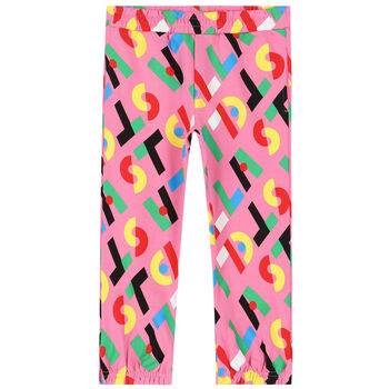 Girls Pink Logo Joggers