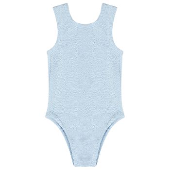 Girls Blue Crinkle Swimsuit