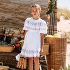 Girls White Floral Dress, 1, hi-res