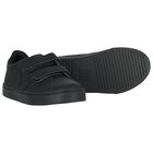 Boys Black Logo Leather Trainers, 1, hi-res